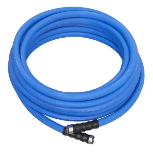 Sealey 19mm 15m Heavy Duty Hex Hot/Cold Rubber Water Hose - Blue HWH15M