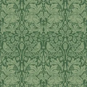 Hoopla Walls Forest Rabbit Forest Green Smooth Matt Wallpaper