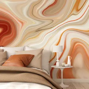 Origin Murals Marble Effect Orange Matt Smooth Paste the Wall Mural 350cm wide x 280cm high