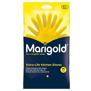 Marigold Kitchen Gloves Extra Life For A Brighter Clean Medium Size