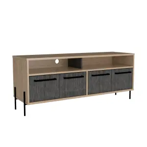 TV unit Wide screen unit with 4 doors, washed oak, Harvard range