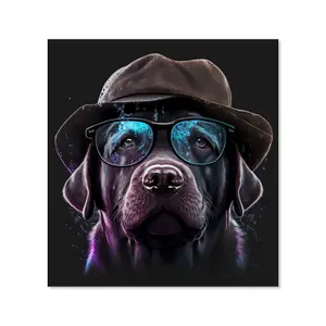 Labrador Retriever Dog Splashart Premium Glass Kitchen Splashback W600mm x H750mm