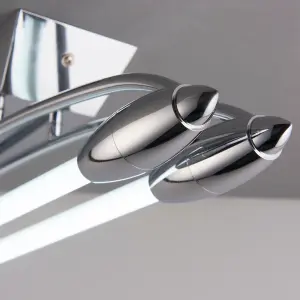 Anson Lighting Atheron Chrome with Opal Glass Contemporary LED 2 Light Flush Light