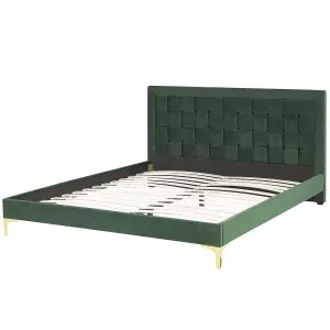 Velvet EU Super King Size Bed Green LIMOUX