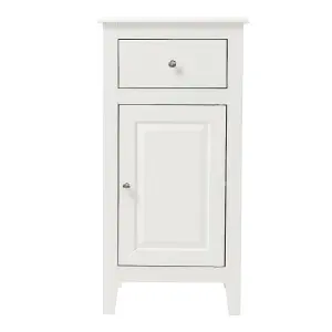 Freestanding Modern White Wooden Bathroom Cabinet with Drawer