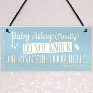 Red Ocean Baby Asleep Bedroom Door Sign Baby Sleeping New Born Mum Hanging Wall Plaque Shower Gift