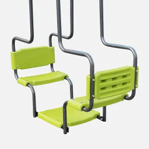 sweeek. 4-piece swing set with 2 swings tandem swing and glider swing Meltemi Green 362x166x223 cm