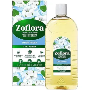 Zoflora 3 in 1 Action Concentrated Disinfectant Linen Fresh 500ml (Pack of 12)