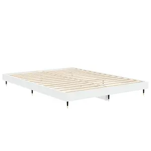 Berkfield Bed Frame White 135x190 cm 4FT6 Double Engineered Wood