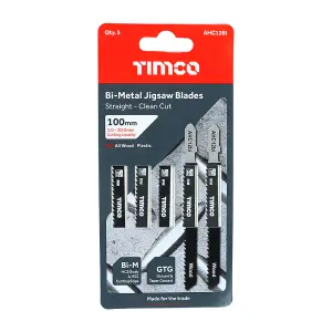 TIMCO Jigsaw Blades Wood Cutting Bi-Metal Blades - T101BF