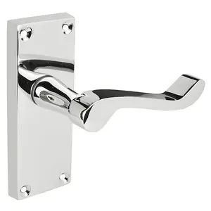 Z06 Chrome Victorian Scroll Internal Door Handles, Latch, 120 x 42mm - Handlestore