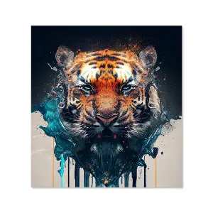 Tiger Face Splashart Premium Glass Kitchen Splashback W600mm x H750mm