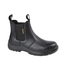 Grafters Mens Leather Safety Boots Black (7.5 UK)