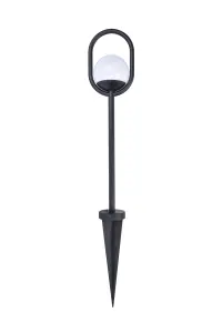 GoodHome Ruble Matt Black LED Outdoor Stake light (D)121mm, Pack of 3