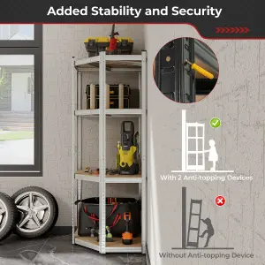 Costway 4-Tier Corner Metal Shelving Unit Adjustable Garage Storage Utility Rack 720KG