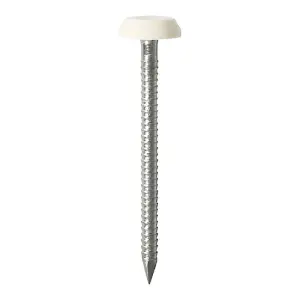 Timco - Polymer Headed Nails - A4 Stainless Steel - White (Size 50mm - 100 Pieces)