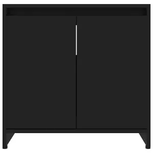 Berkfield Bathroom Cabinet Black 60x33x61 cm Engineered Wood