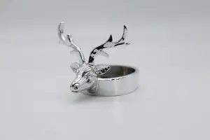 Christmas Silver Stag Candle Holder