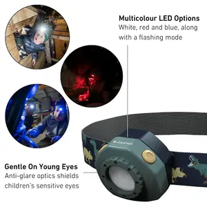 Ledlenser KidLED4R Rechargeable 40 Lumen Safe Robust RGB Light LED Head Torch for Camping and Night Time Fun