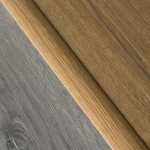 Flat self-adhesive wood effect aluminium door floor edging bar strip trim threshold 930 x 30mm a02 cognac oak