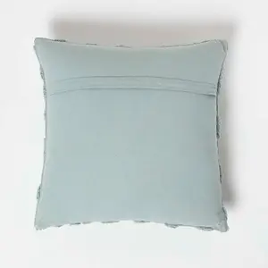 Homescpaes Geometric Diamond Green Tufted Cotton Cushion 45 x 45 cm