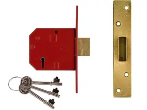 UNION 2134E 5 Lever BS Mortice Deadlock Satin Chrome Finish 79.5mm 3in Visi