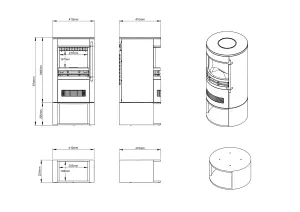 Be Modern Orba 2kW Matt Black Electric Stove (H)850mm (W)410mm