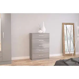 Birlea Lynx 5 Drawer Chest Grey