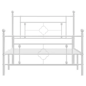 Berkfield Metal Bed Frame without Mattress with Footboard White 107x203cm