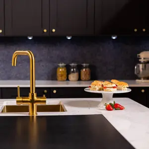 flode Vier 4 in 1 Instant Boiling Hot & Filtered Cold Water Tap Brushed Gold Finish