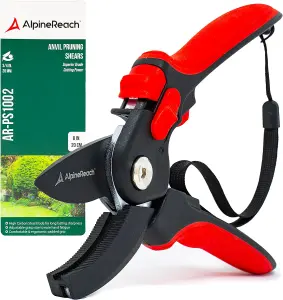 AlpineReach Anvil Secateurs for Gardening, Sharp Ergonomic Pruning Shears, Heavy Duty High Carbon Steel Blade, Adjustable Handle