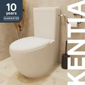 GoodHome Kentia White Close-coupled Round Toilet & cistern with Soft close seat & Close coupled cistern