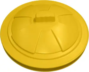 Replacement Bin Lid with Handle for 80L 85L Dustbin Rubbish Bin - Heavy Duty Lid, Yellow