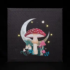 Something Different Canvas Forest Mushroom Light Up Canvas Black/Red/White (One Size)