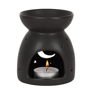 Black Mystical Moon Cut Out Oil Burner