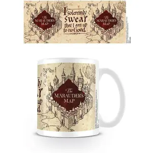 Harry Potter Marauders Map Mug and Coaster Set White/Brown/Maroon (One Size)