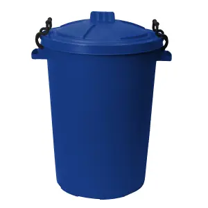 simpa 85L Dark Blue Plastic Locking Lid Bin