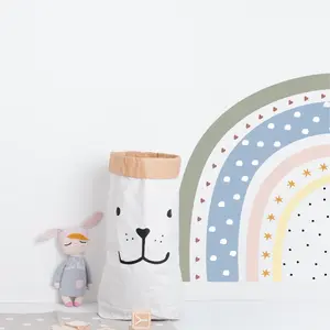 Neutral Doodle Half Rainbow Wall Sticker