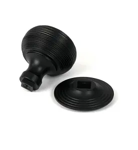 Matt Black Beehive Centre Door Knob