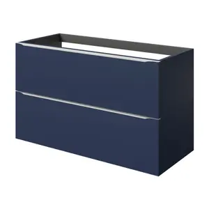 GoodHome Imandra Matt Blue Wall-mounted Bathroom Cabinet (H) 600mm (W) 1000mm