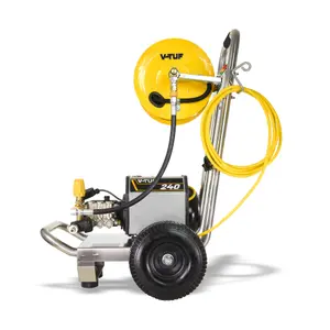 240v Compact, Industrial, Mobile Electric Pressure Washer c/w 20m HOSE REEL - 1450psi, 100Bar, 12L/min