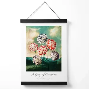 Vintage Floral Exhibition -  Carnation Flowers Medium Poster with Black Hanger