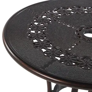 Garden Table Metal Dark Brown BOVINO