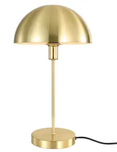 GoodHome Songor Modern Round Brushed Brass effect Eco halogen Table lamp