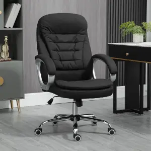 Vinsetto Executive Office Chair with Adjustable Height Swivel Wheels, Black