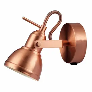 Lentz Unique Industrial Designed Switched Wall Spot Light Copper