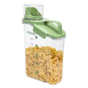 2.8L Airtight Food Storage Container Plastic Food Storage With A Clear See-Through Design - Mess-Free Pouring