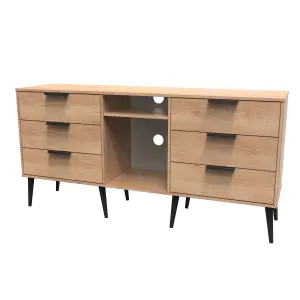 Fuji 6 Drawer Sideboard in Nebraska Oak (Ready Assembled)