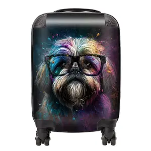 Lharsa Apso Dog Face Splashart Suitcase - Small