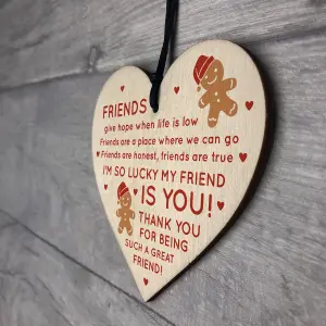 Red Ocean Best Friend Gift Poem Heart Sign Christmas Decoration Friend Gifts BFF Friendship Gifts For Him Her